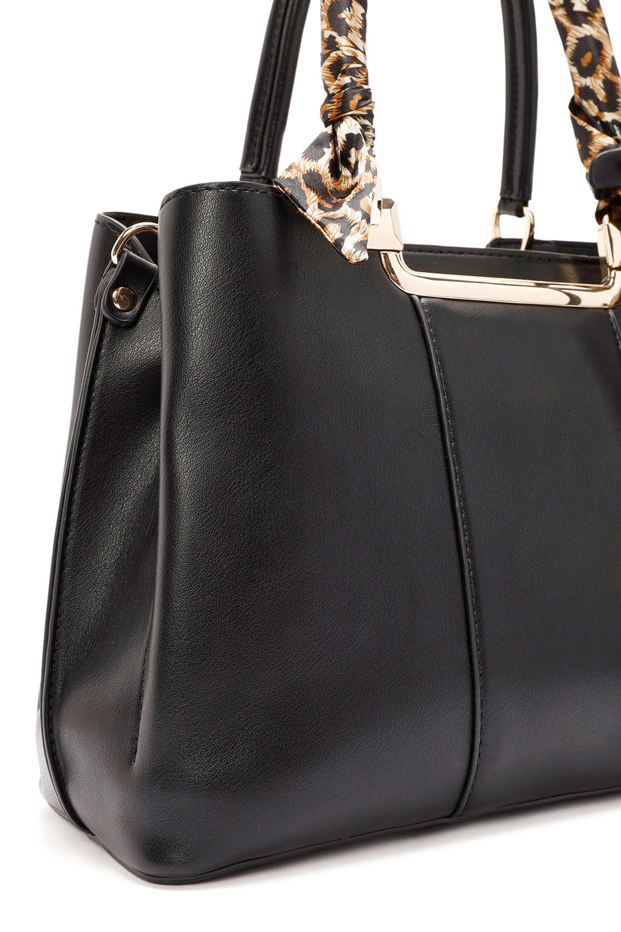 Women's Black Long Strap Accessory Detailed Handbag