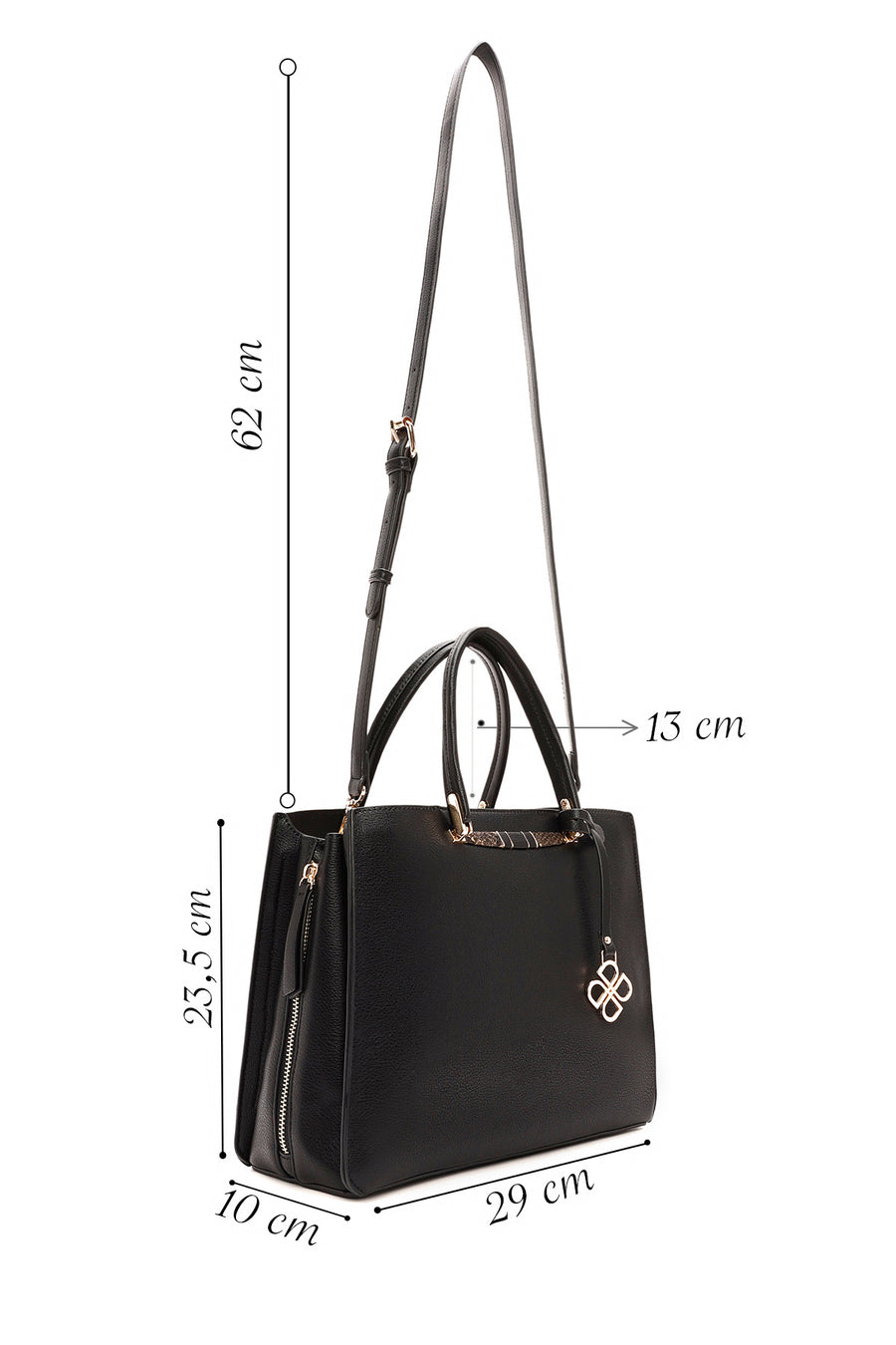 Women's Black Long Strap Shoulder Bag