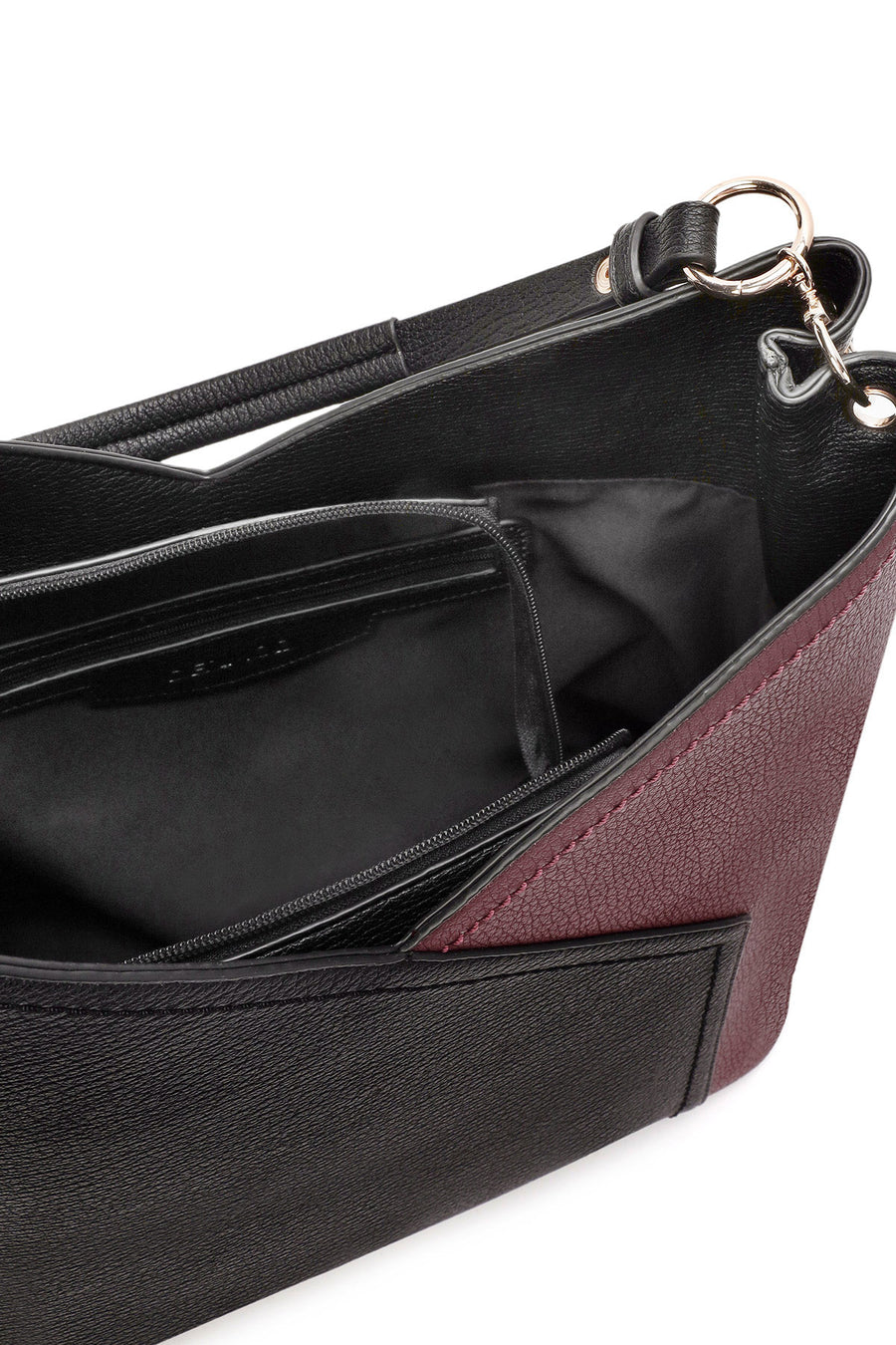 Women's Black Short and Long Strapped Shoulder Bag