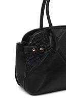 Women's Black Long Strapped Patterned Shoulder Bag | Derimod