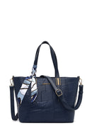 Women's Navy Blue Long Strap Printed Shoulder Bag | Derimod