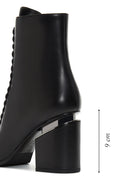 Woman Black Zippered Chunky Heels Leather Boat | Derimod