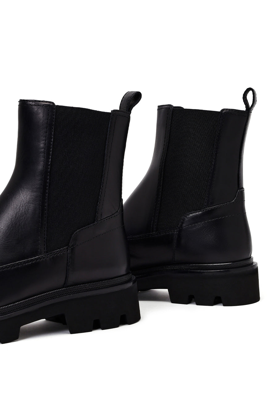 Women's Black Leather Chelsea Boots