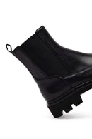 Women's Black Leather Chelsea Boots | Derimod