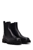 Women's Black Leather Chelsea Boots | Derimod
