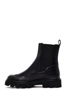 Women's Black Leather Chelsea Boots | Derimod
