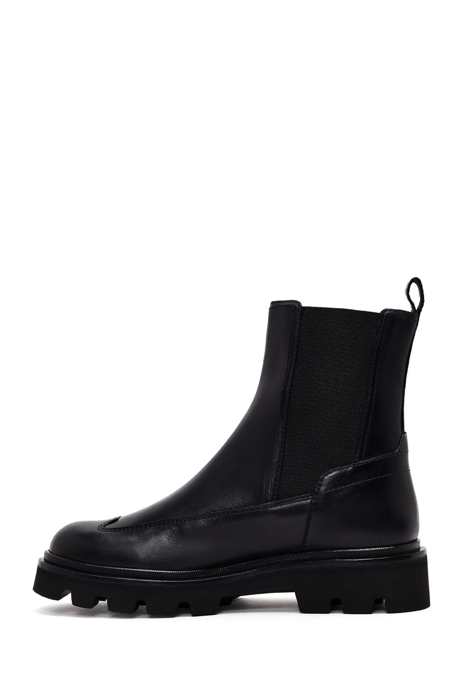 Women's Black Leather Chelsea Boots