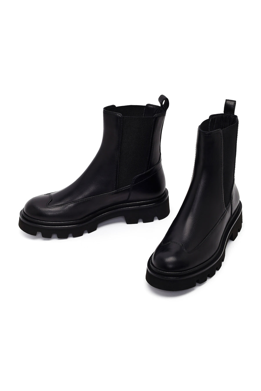 Women's Black Leather Chelsea Boots