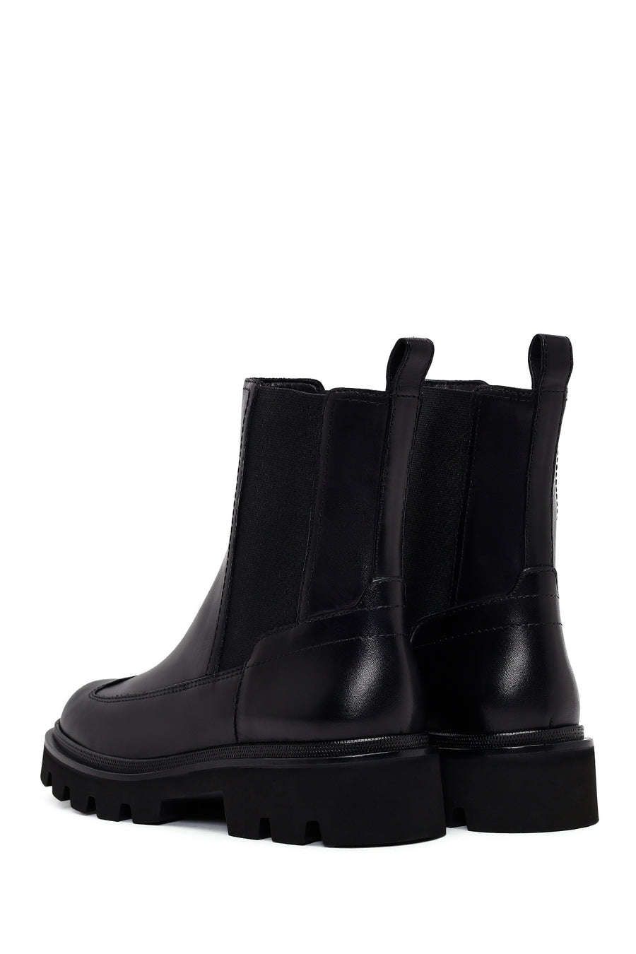 Women's Black Leather Chelsea Boots