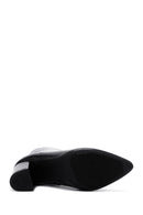 Derimod Gritti Woman Black Zippered Thick Heel Patent Leather Leather Boat | Derimod