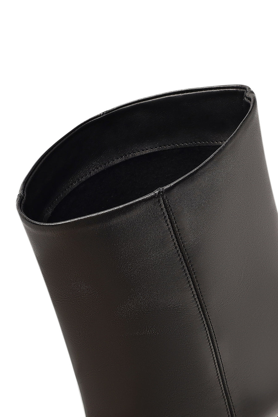 Women's Black Thin Heeled Leather Boot