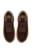 Women's Brown Suede Leather Sneaker | Derimod