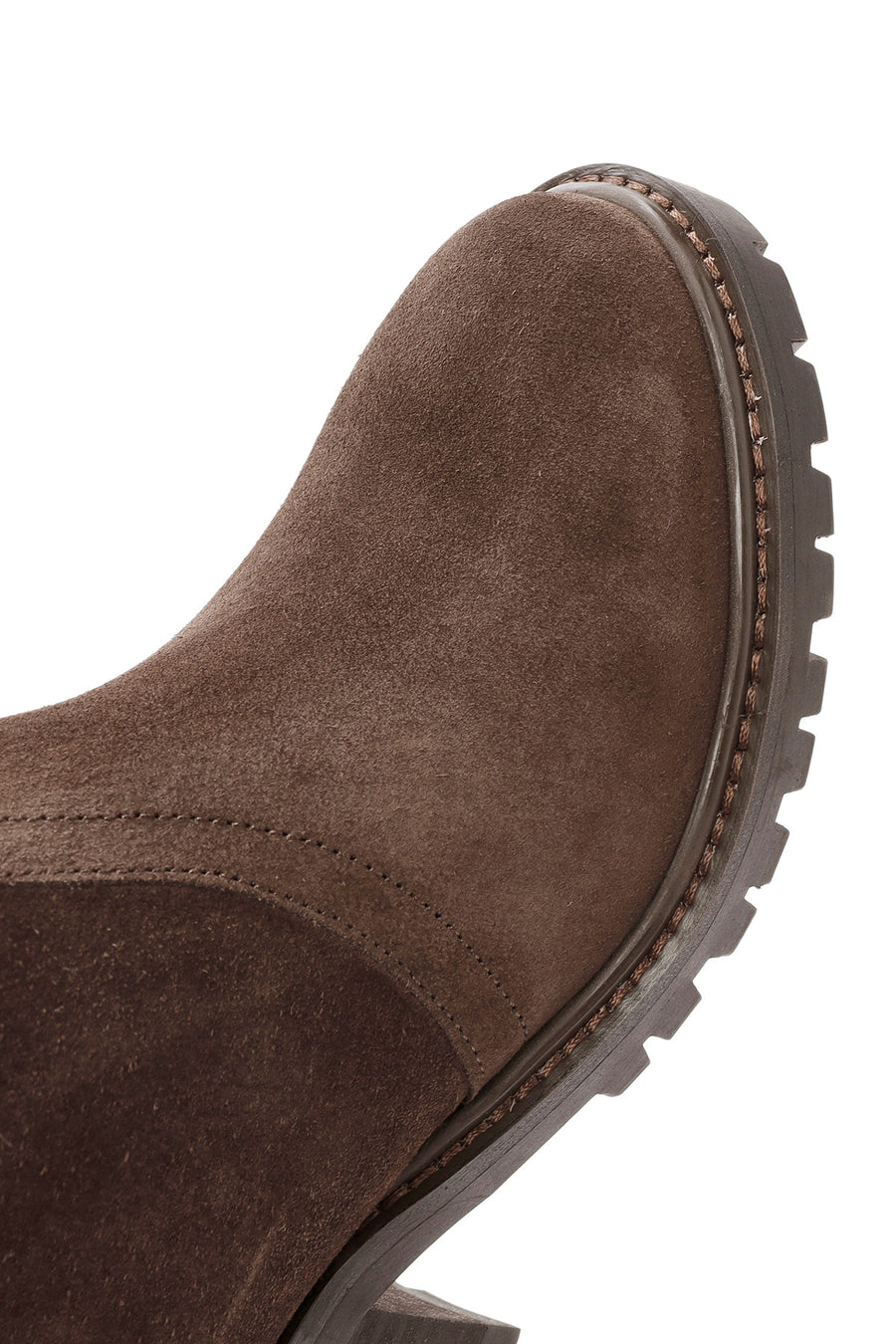Woman Brown Zippered Suede Leather Boat