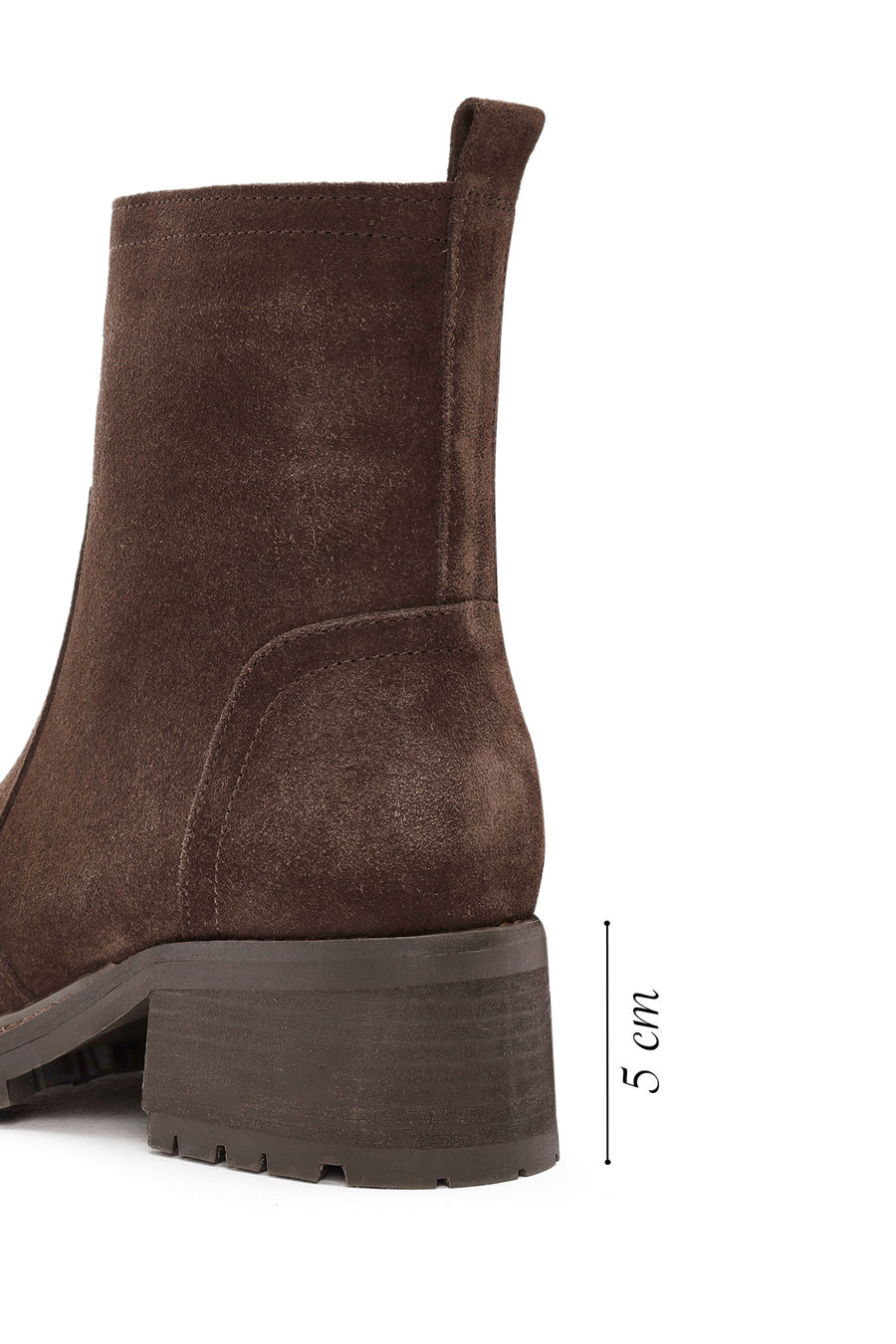 Woman Brown Zippered Suede Leather Boat
