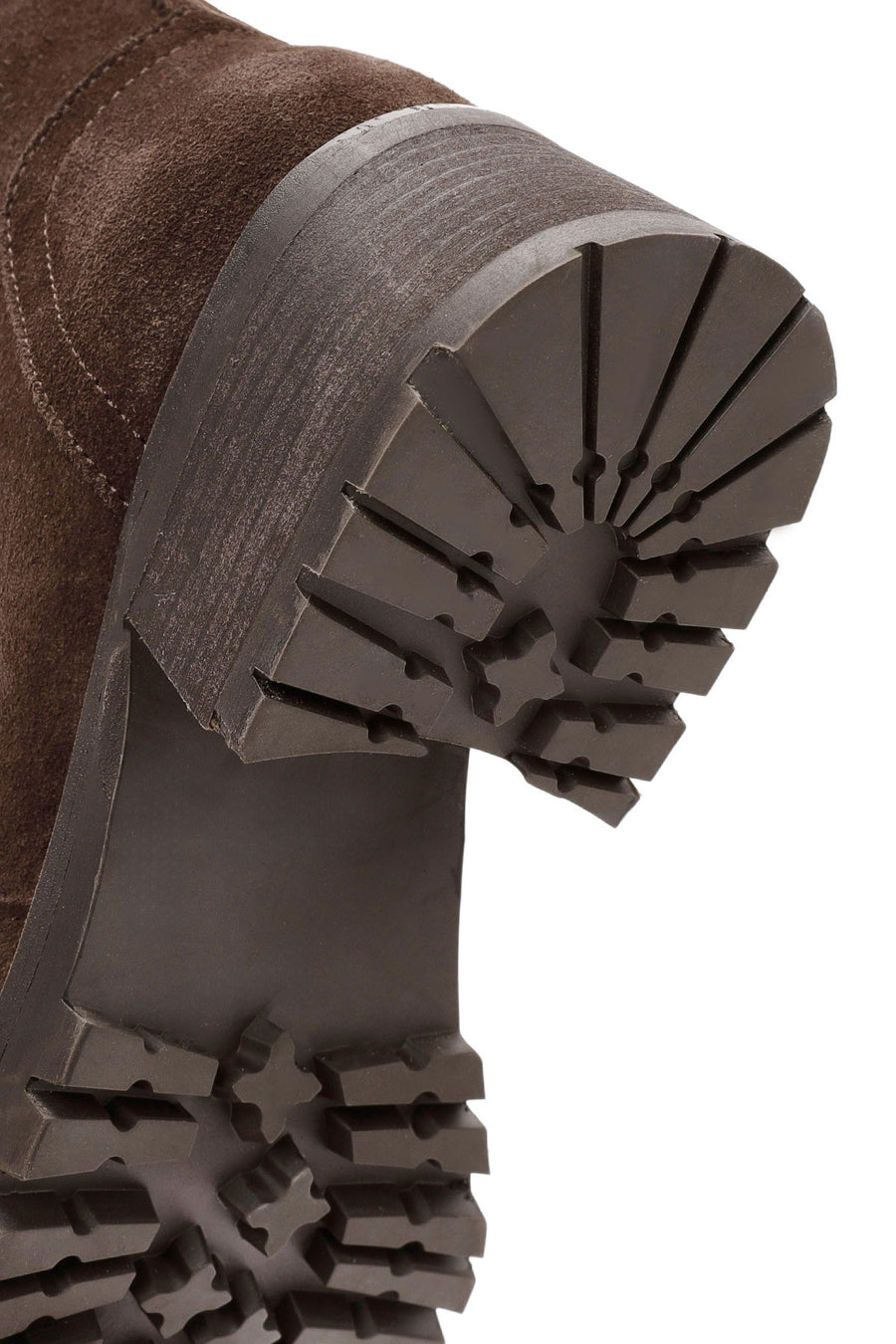 Woman Brown Zippered Suede Leather Boat