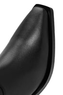 Woman Black Chunky Heels Leather Cowboy Boots | Derimod