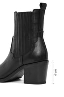 Woman Black Chunky Heels Leather Cowboy Boots | Derimod
