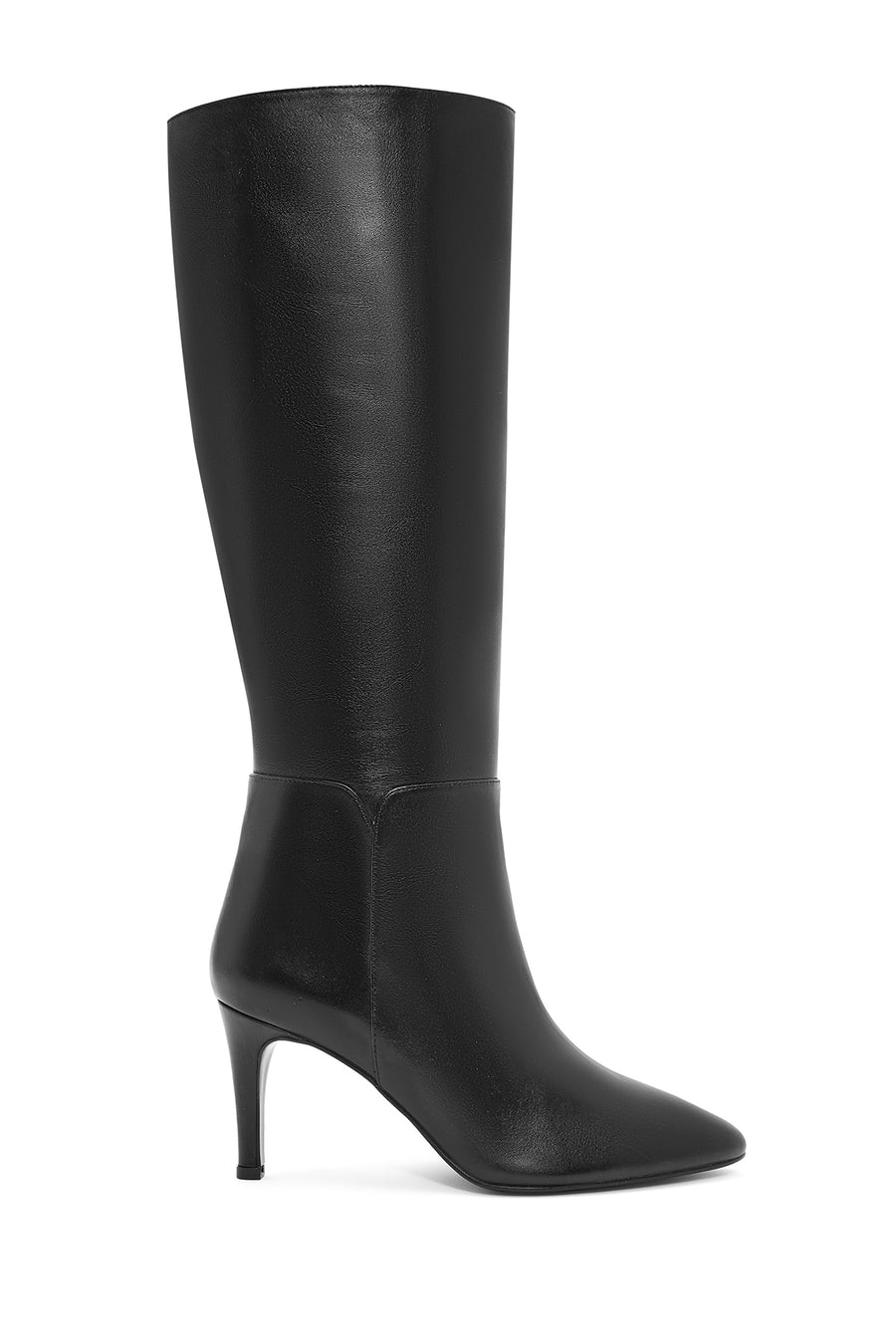 Woman Black Thin High Heels Leather Boot 25WFD161418 | Derimod