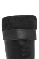 Woman Black Thin High Heels Leather Boot | Derimod