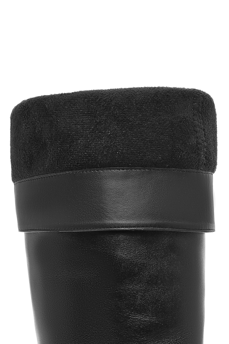 Woman Black Thin High Heels Leather Boot