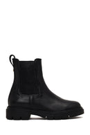 Women's Black Leather Chelsea Boot | Derimod