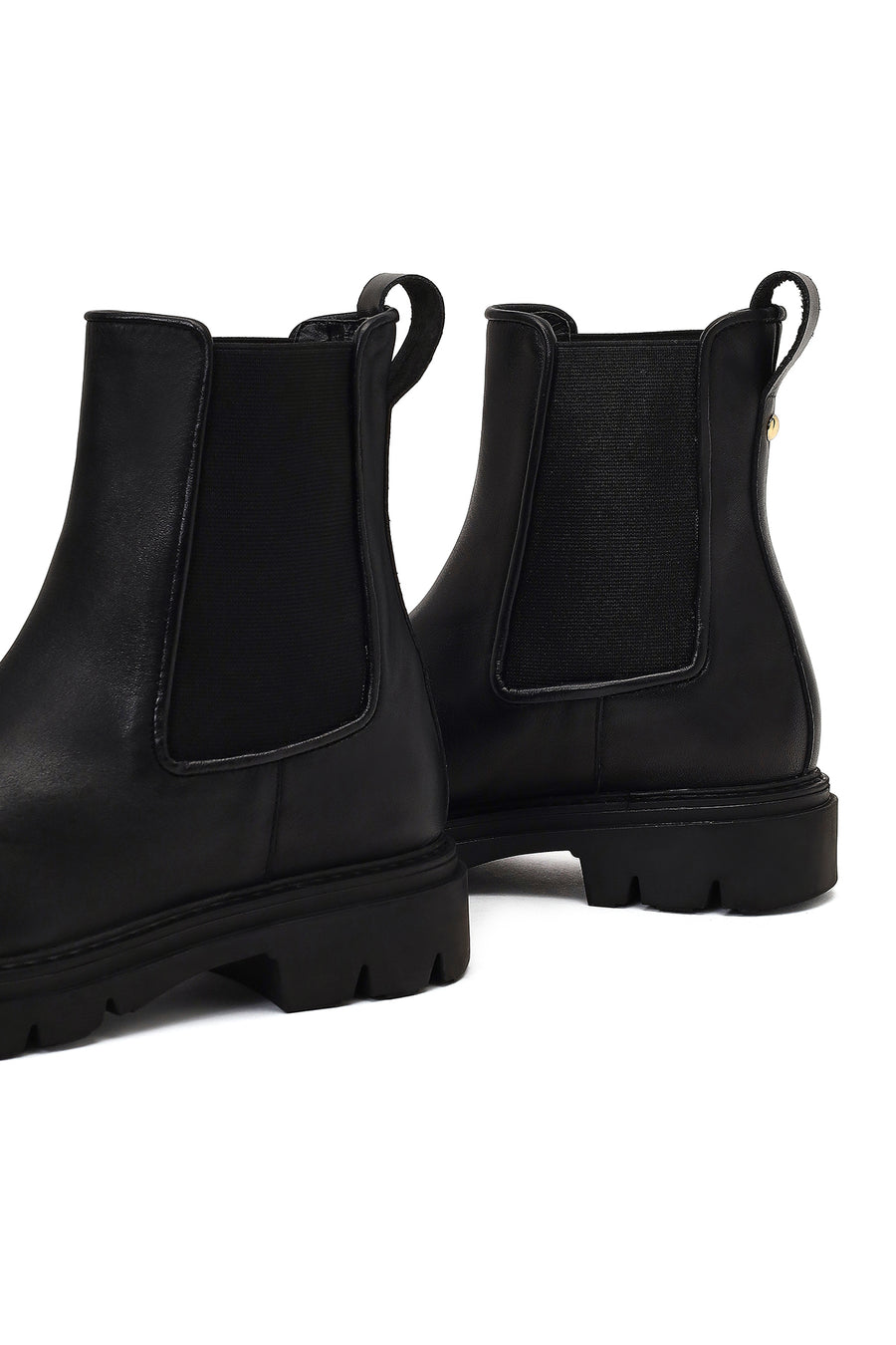 Women's Black Leather Chelsea Boot