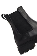 Women's Black Leather Chelsea Boot | Derimod