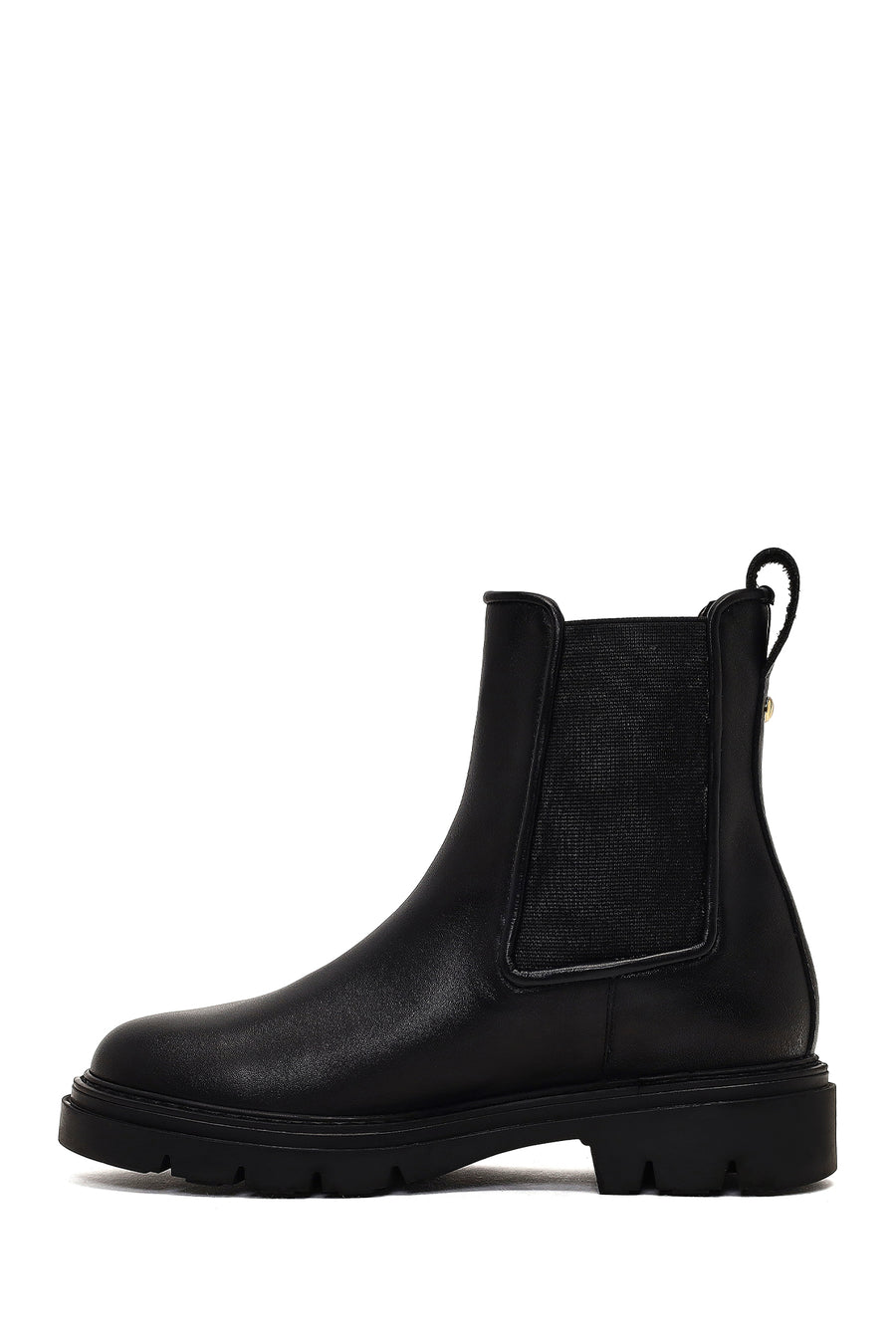 Women's Black Leather Chelsea Boot
