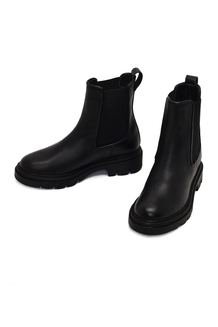Women's Black Leather Chelsea Boot