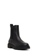 Women's Black Leather Chelsea Boot | Derimod
