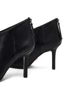 Women's Black Back Zipper High Thin Heel Leather Boot | Derimod