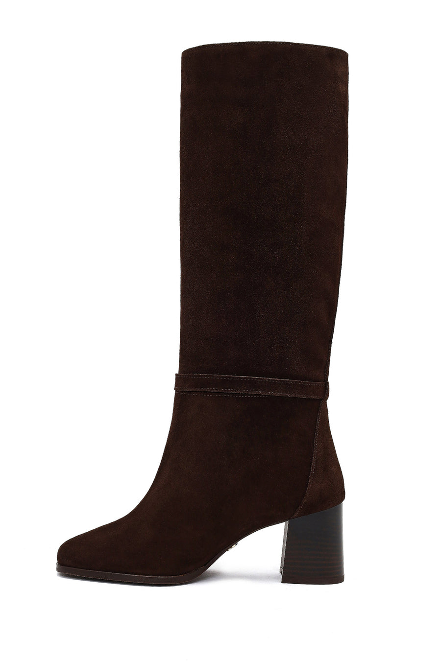 Women's Brown Buckled Suede Leather Boot