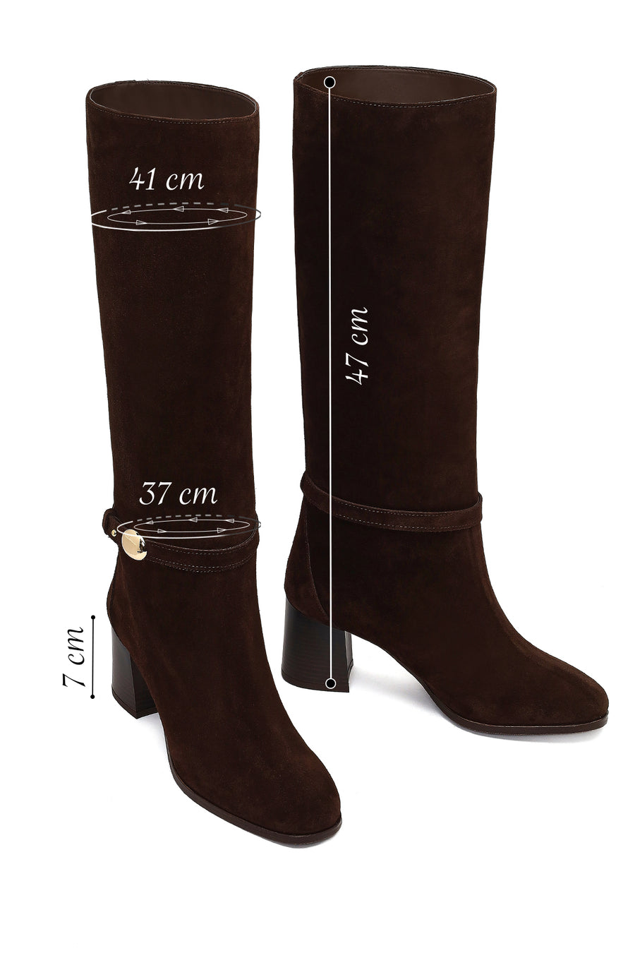 Women's Brown Buckled Suede Leather Boot