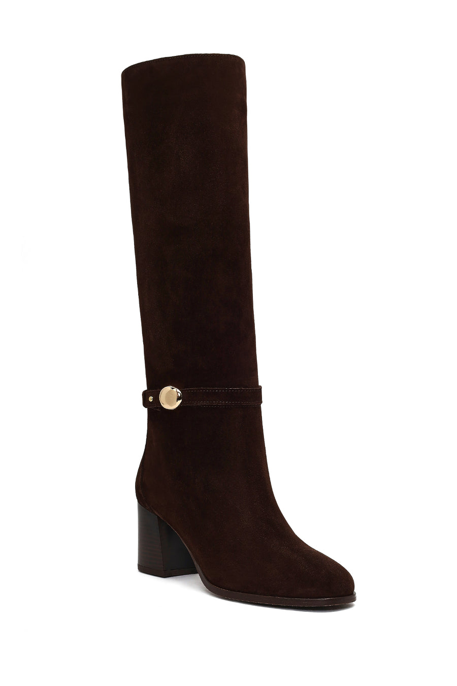 Women's Brown Buckled Suede Leather Boot