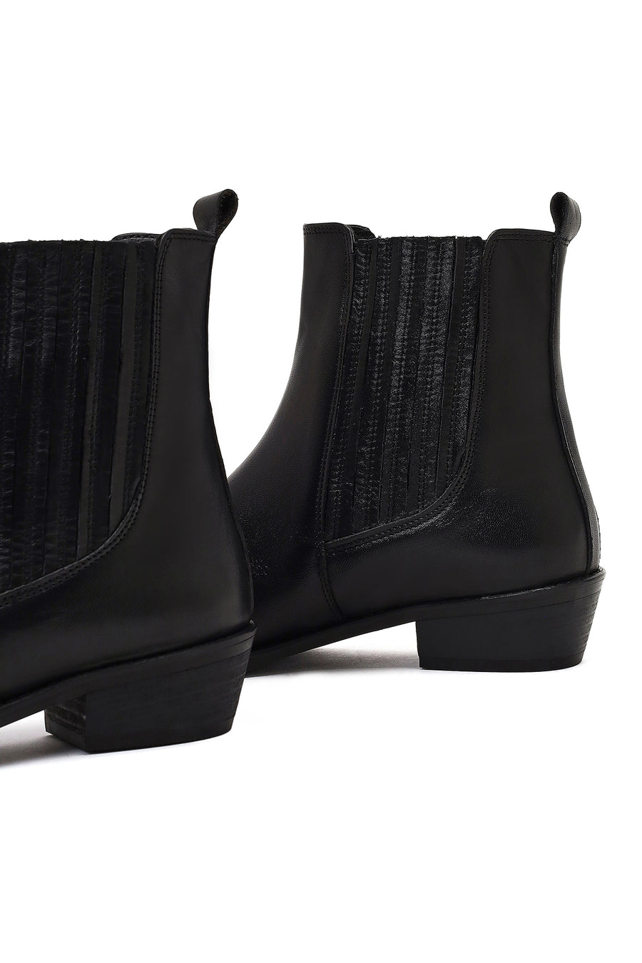 Women's Black Leather Chelsea Boot