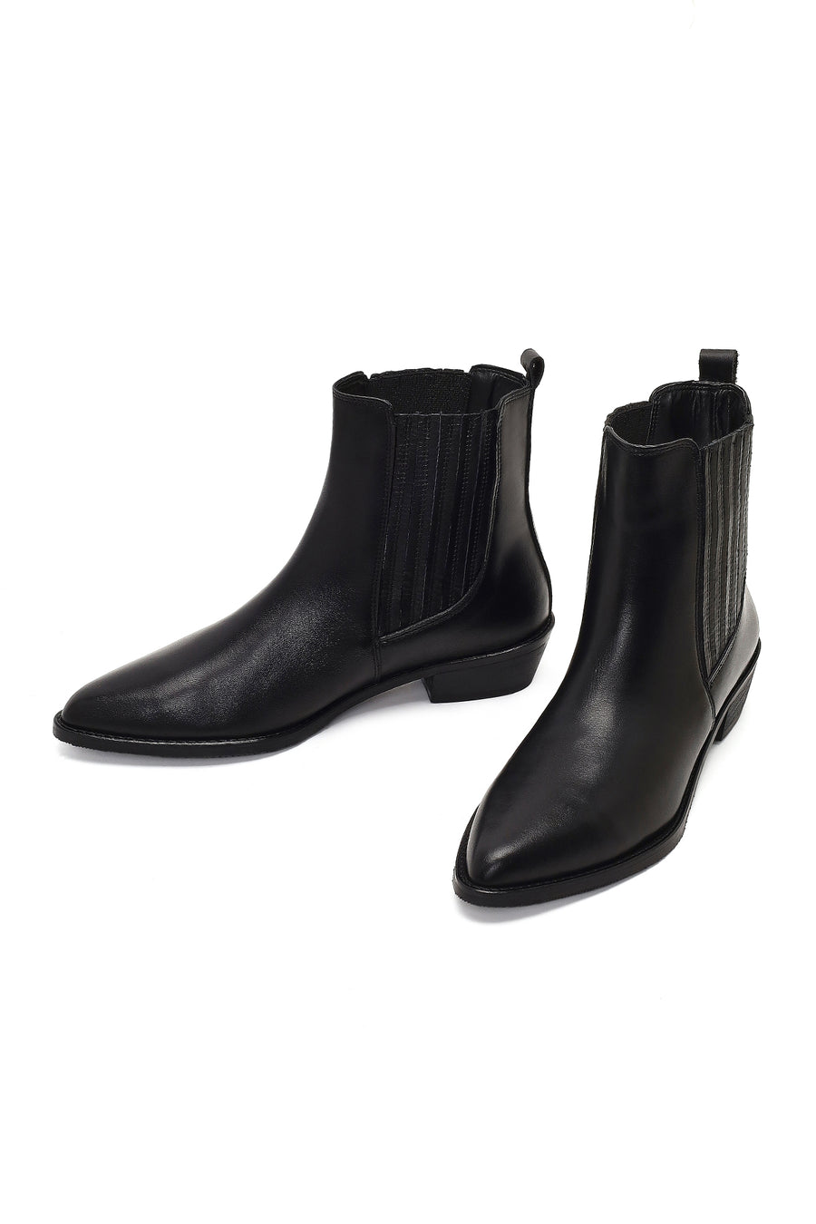 Women's Black Leather Chelsea Boot