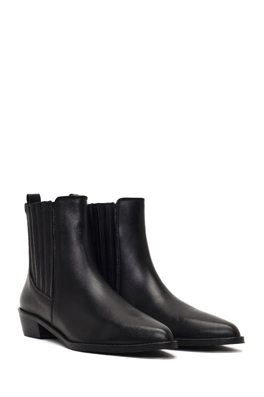 Women's Black Leather Chelsea Boot