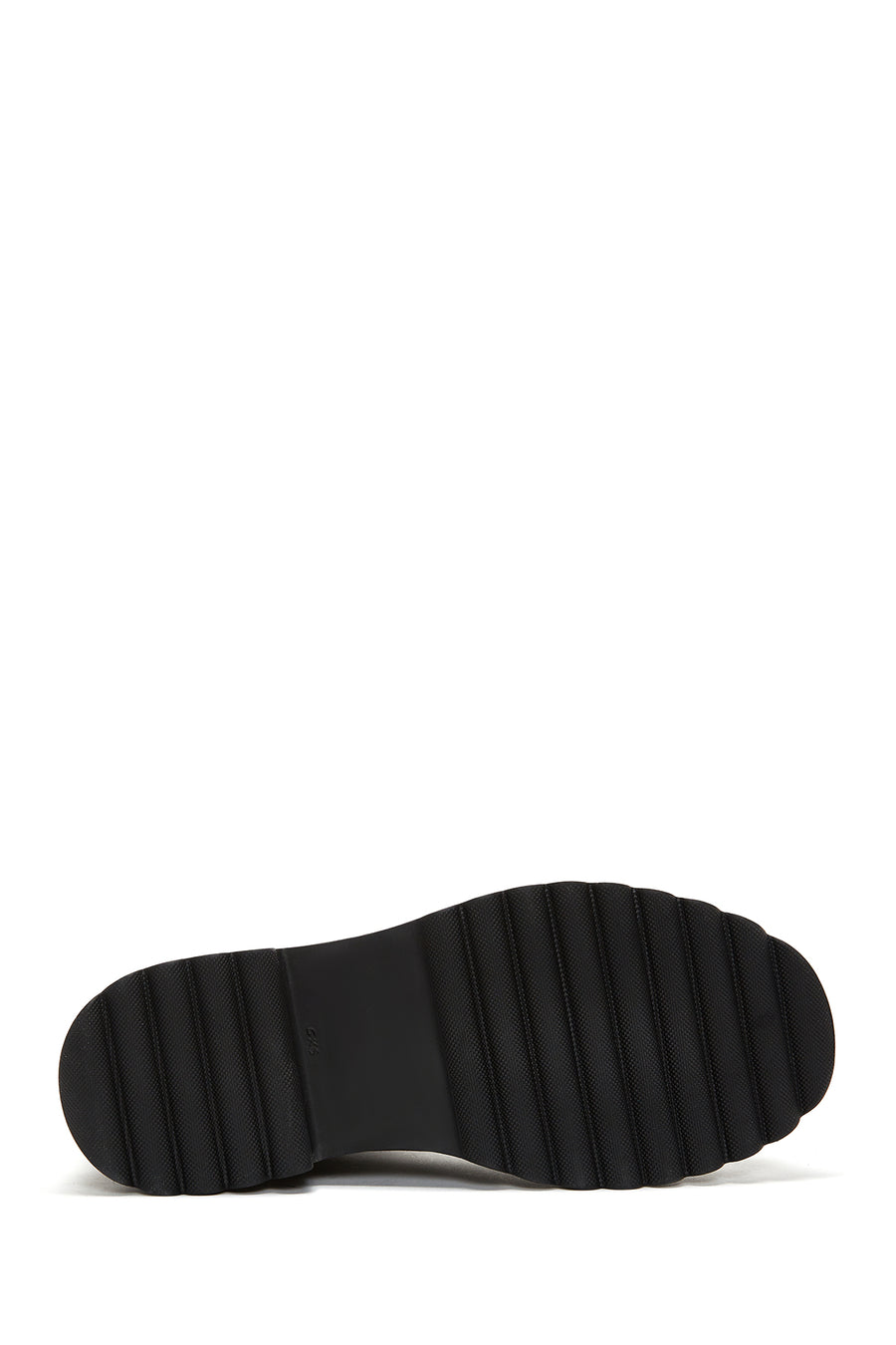 Woman Black Zippered Thick Sole Leather Boat