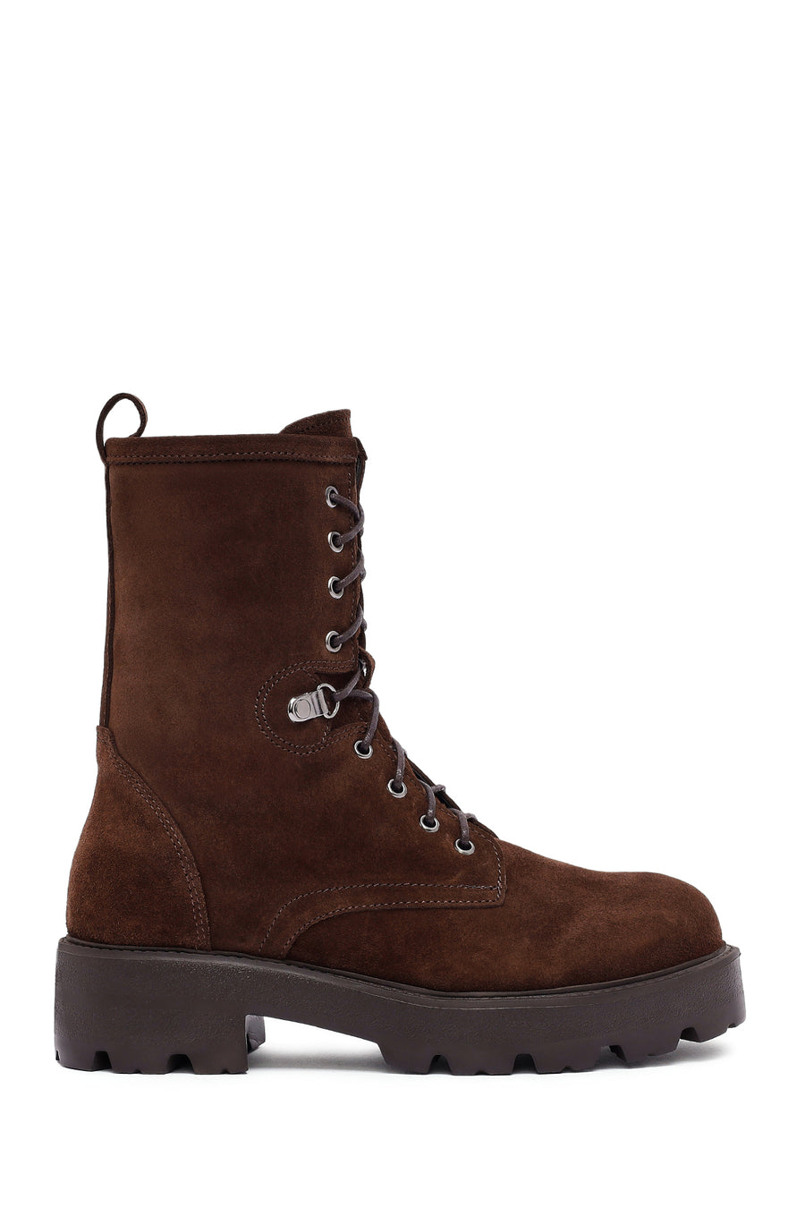 Woman Brown Zippered Suede Leather Postal Boots 25WFD186210 | Derimod