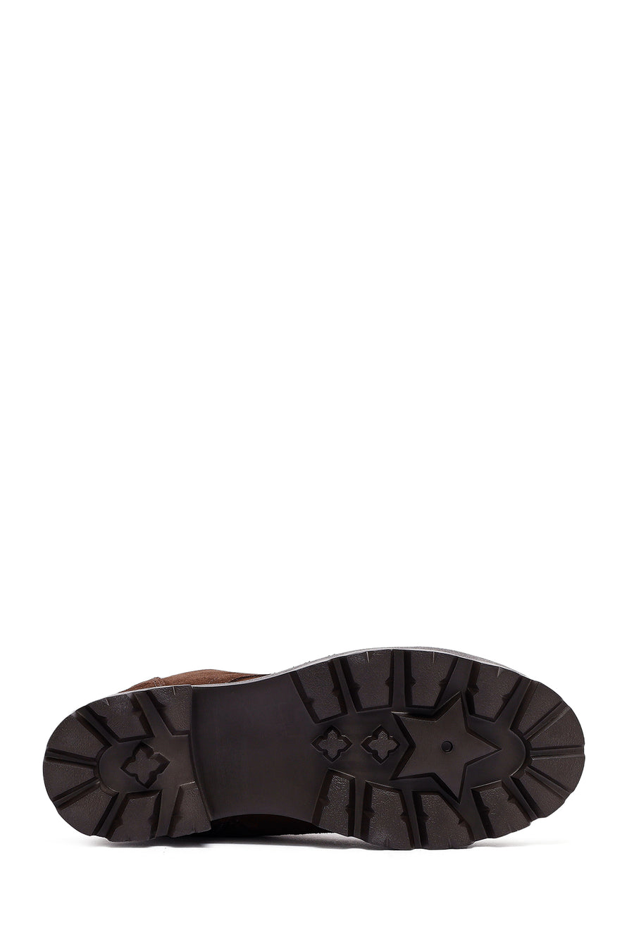 Woman Brown Zippered Suede Leather Postal Boots