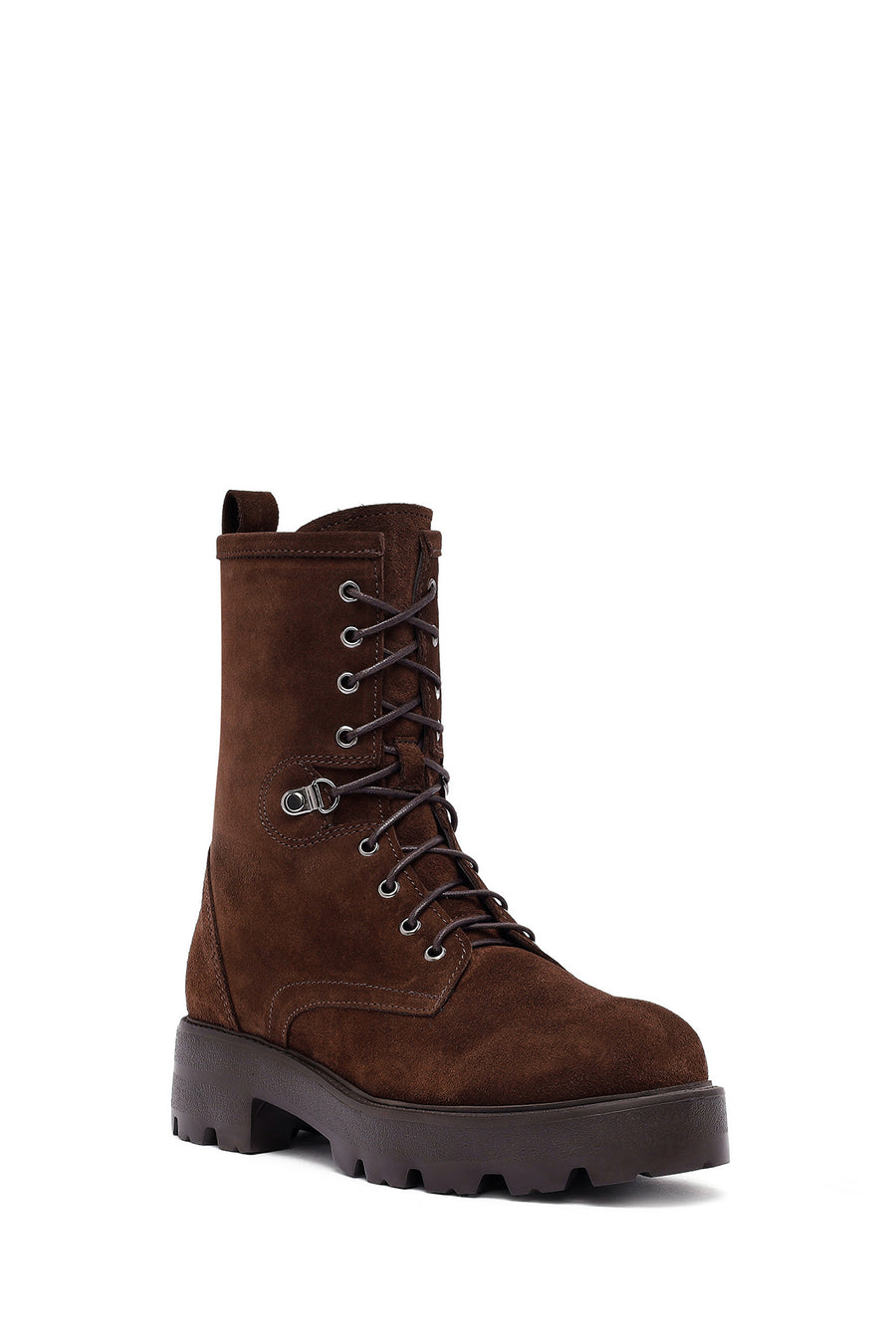 Woman Brown Zippered Suede Leather Postal Boots