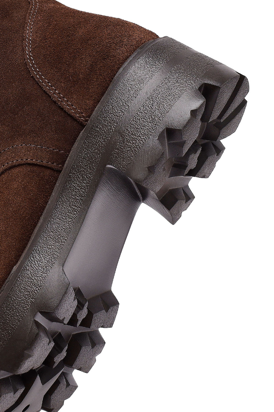 Woman Brown Zippered Suede Leather Postal Boots