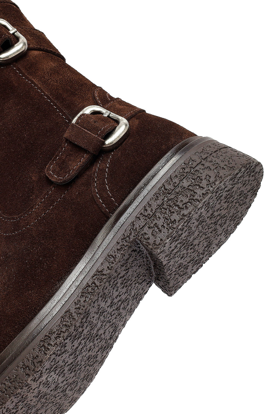 Woman Brown Zippered Suede Leather Boat