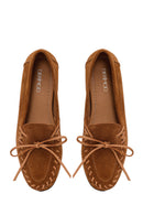 Women's Tan Suede Leather Loafer | Derimod