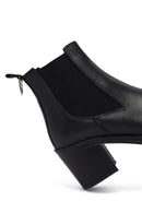 Woman Black Chunky Heels Leather Cowboy Boots | Derimod