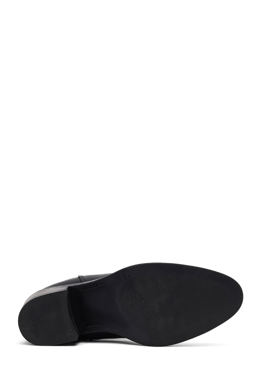 Woman Black Chunky Heels Leather Cowboy Boots