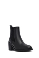 Woman Black Chunky Heels Leather Cowboy Boots | Derimod