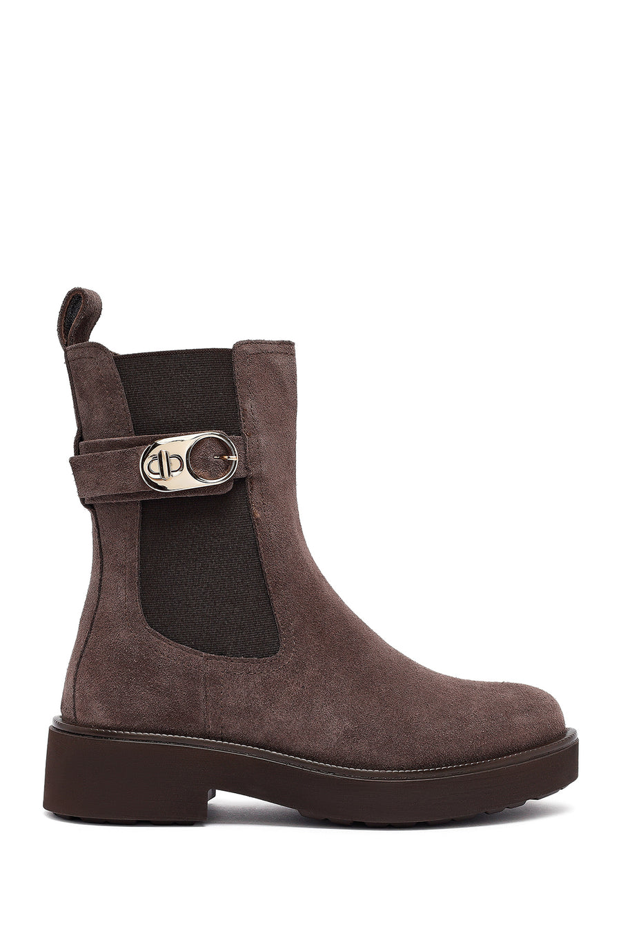 Woman Mink Thick-Soled Suede Leather Chelsea Boots 25WFD202010 | Derimod