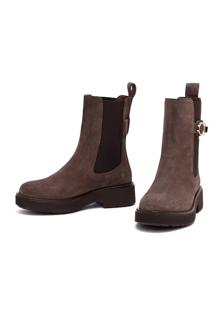Woman Mink Thick-Soled Suede Leather Chelsea Boots