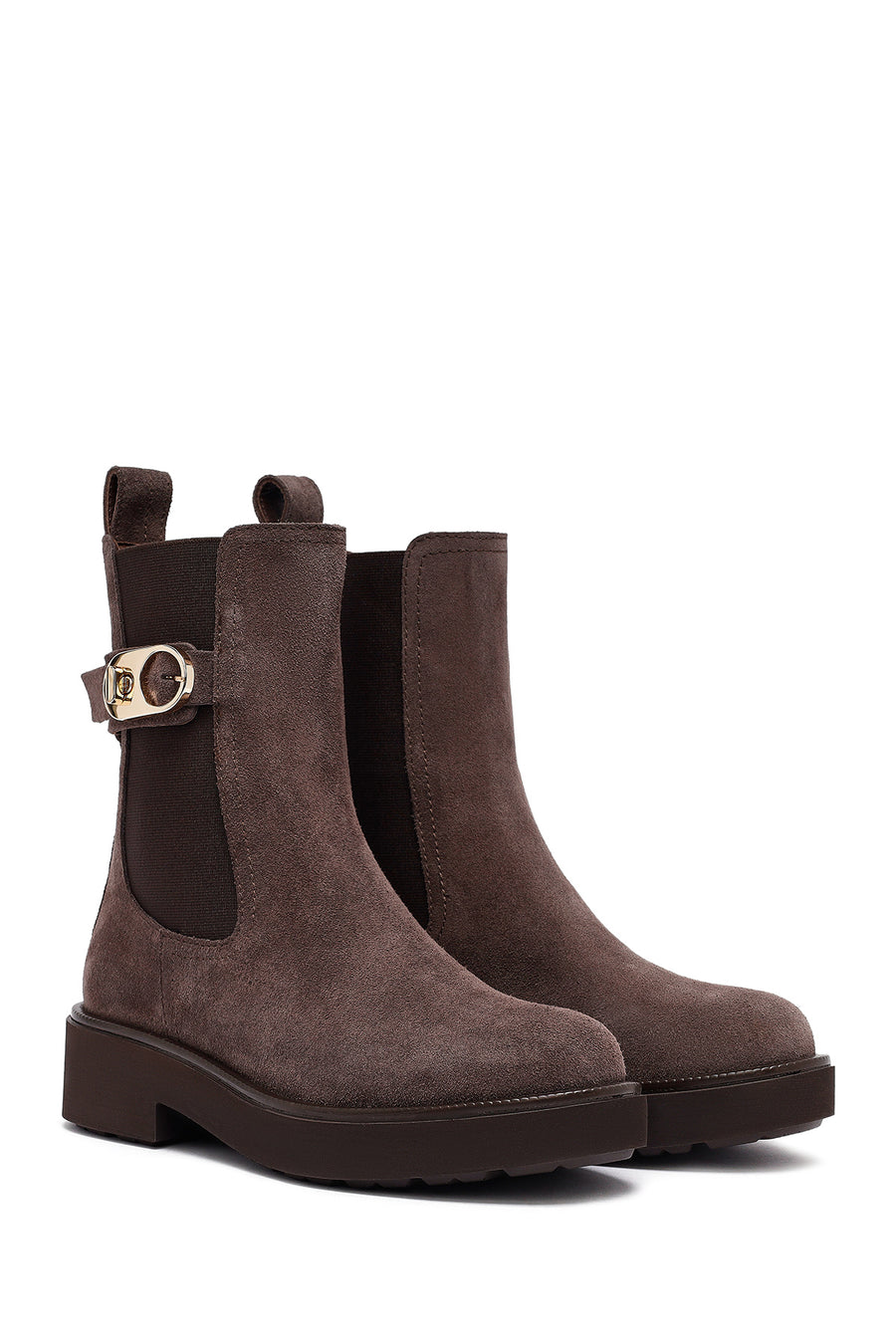 Woman Mink Thick-Soled Suede Leather Chelsea Boots
